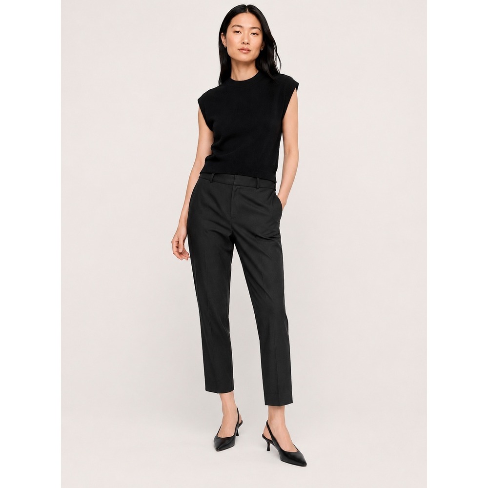Banana Republic Womens Avery Ankle Pants Size 10 Black Professional Trousers